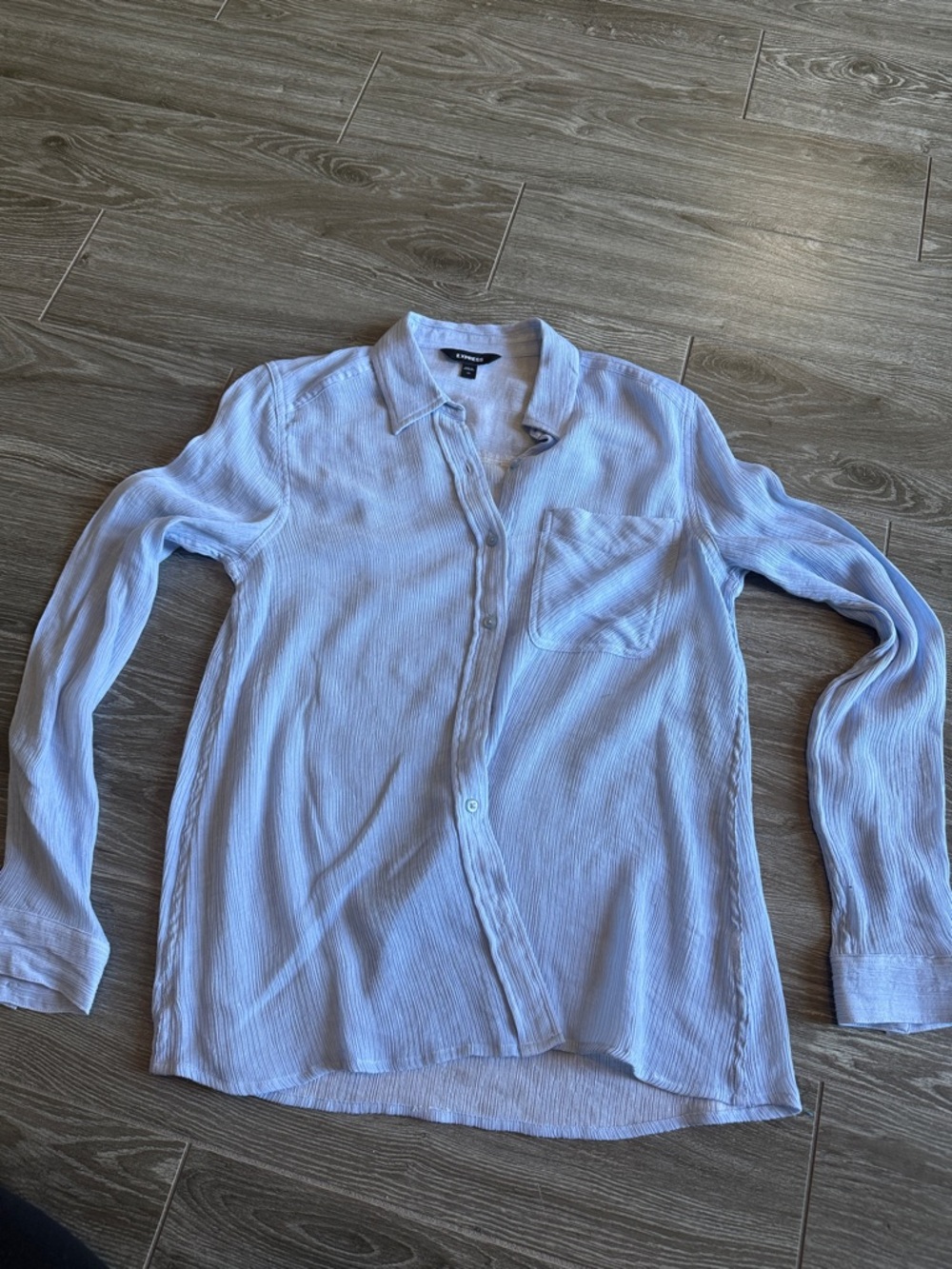 Express Light Blue Striped Button-Down Shirt